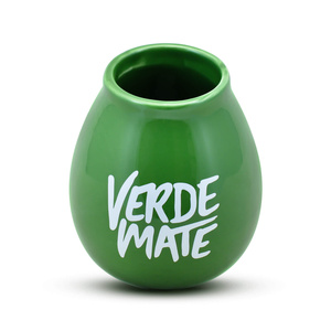 Tykwa Ceramiczna zielona z logo Verde Mate - 350 ml