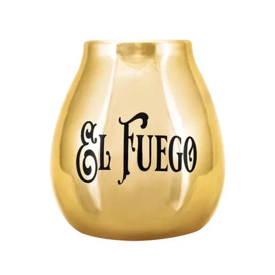 Tykwa Ceramiczna z logo El Fuego (złota) 350 ml